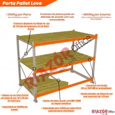 Estante Porta Palete Leve RZW/EPP - 1200 Kg POR PRATELEIRA